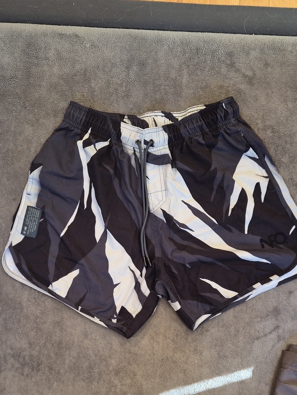Men's Black & White Patterned Shorts